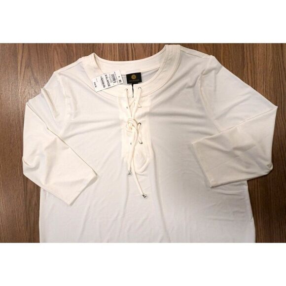 NWT JM Collection Wildflower Way Blouse - White/Neo Natural - Size XXL - Picture 3 of 14